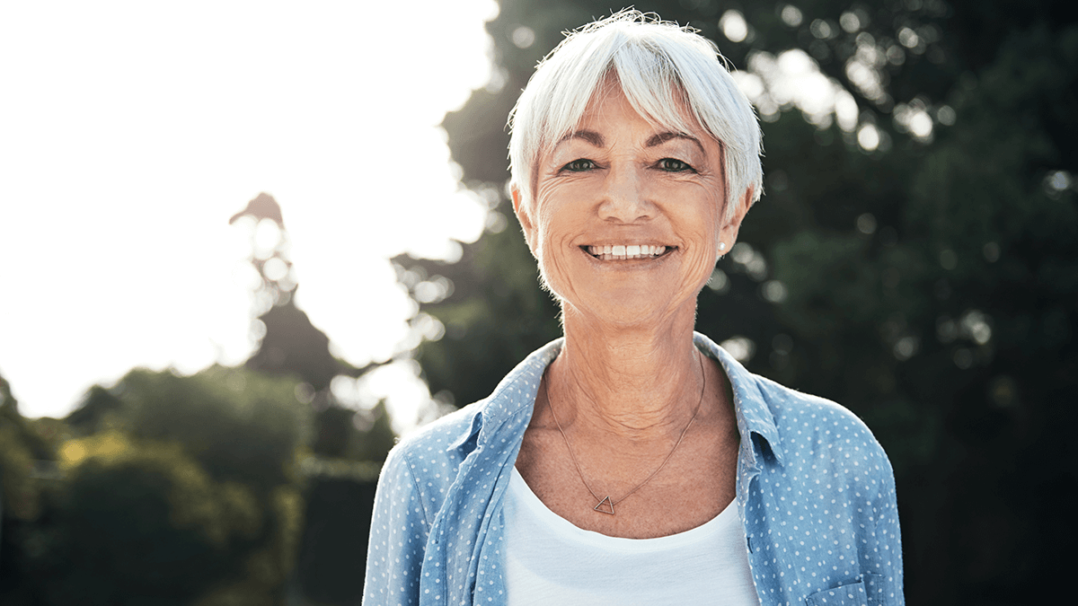 older woman smiling